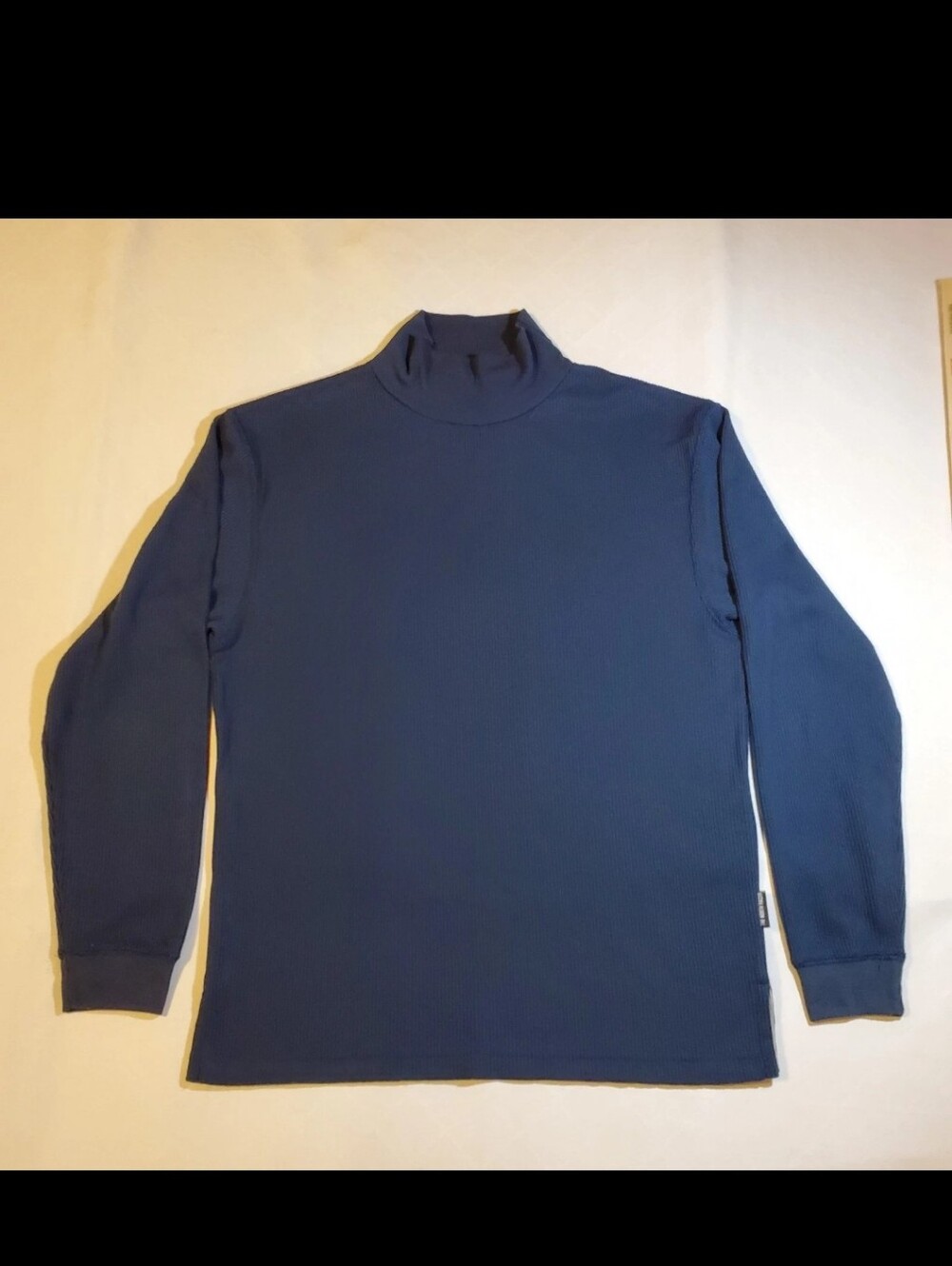 The North Face Turtleneck Shirt Mens Small Blue Waffle Knit Thermal Made in USA